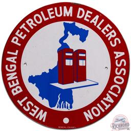 West Bengal Petroleum Dealers Association SS Porcelain Sign w/ Gas Pumps