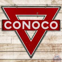 Conoco Gasoline Die Cut DS Porcelain Sign w/ Frame