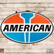 American Gasoline 6' DS Porcelain Sign w/ Ring