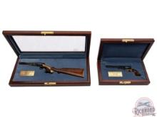 Pair of Colt Miniature Classic 1851 & 1861 Navy Revolvers in Display Cases