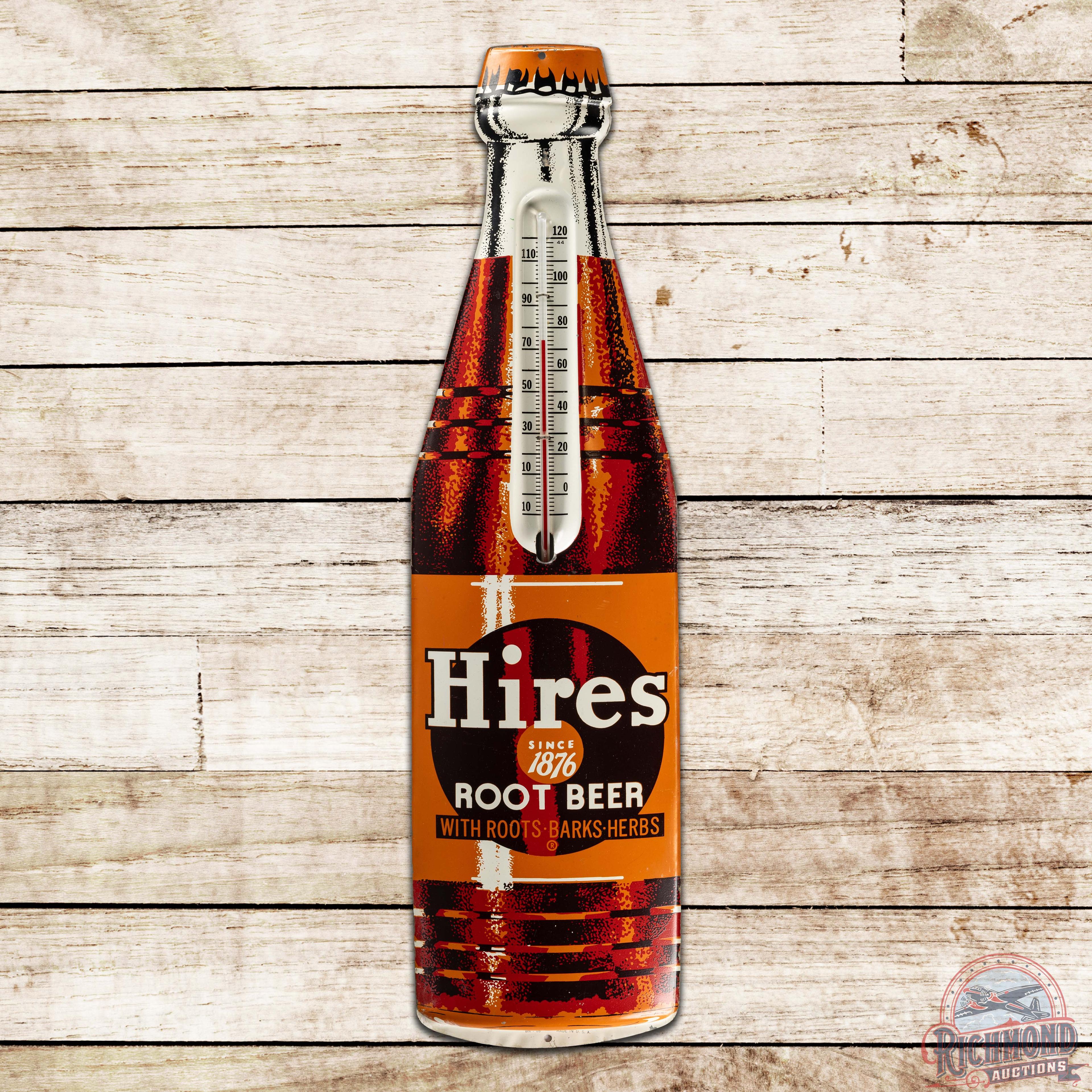 Amazing Hires Root Beer "Since 1876" Single Sided Tin Thermometer Sign