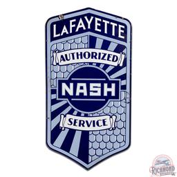 Nash Lafayette Authorized Service Die Cut Double Sided Porcelain Sign