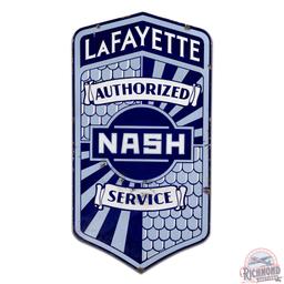 Nash Lafayette Authorized Service Die Cut Double Sided Porcelain Sign