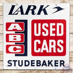Studebaker Lark ABC Used Cards 42" Double Sided Porcelain Sign
