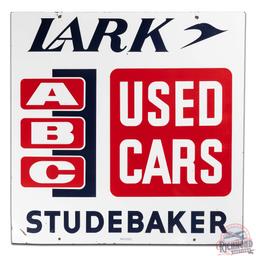 Studebaker Lark ABC Used Cards 42" Double Sided Porcelain Sign