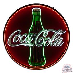 1930s Coca-Cola Single Sided Tin Neon Sign w/ Bottle