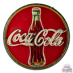 1930s Coca-Cola Single Sided Tin Neon Sign w/ Bottle