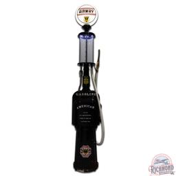 American Five Gallon Visible Gas Pump Restored Airway Ethyl Gasoline