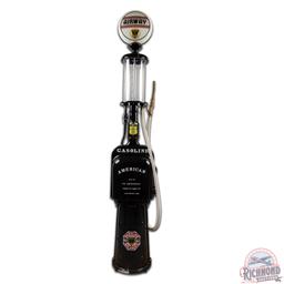 American Five Gallon Visible Gas Pump Restored Airway Ethyl Gasoline