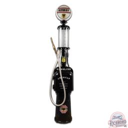 American Five Gallon Visible Gas Pump Restored Airway Ethyl Gasoline