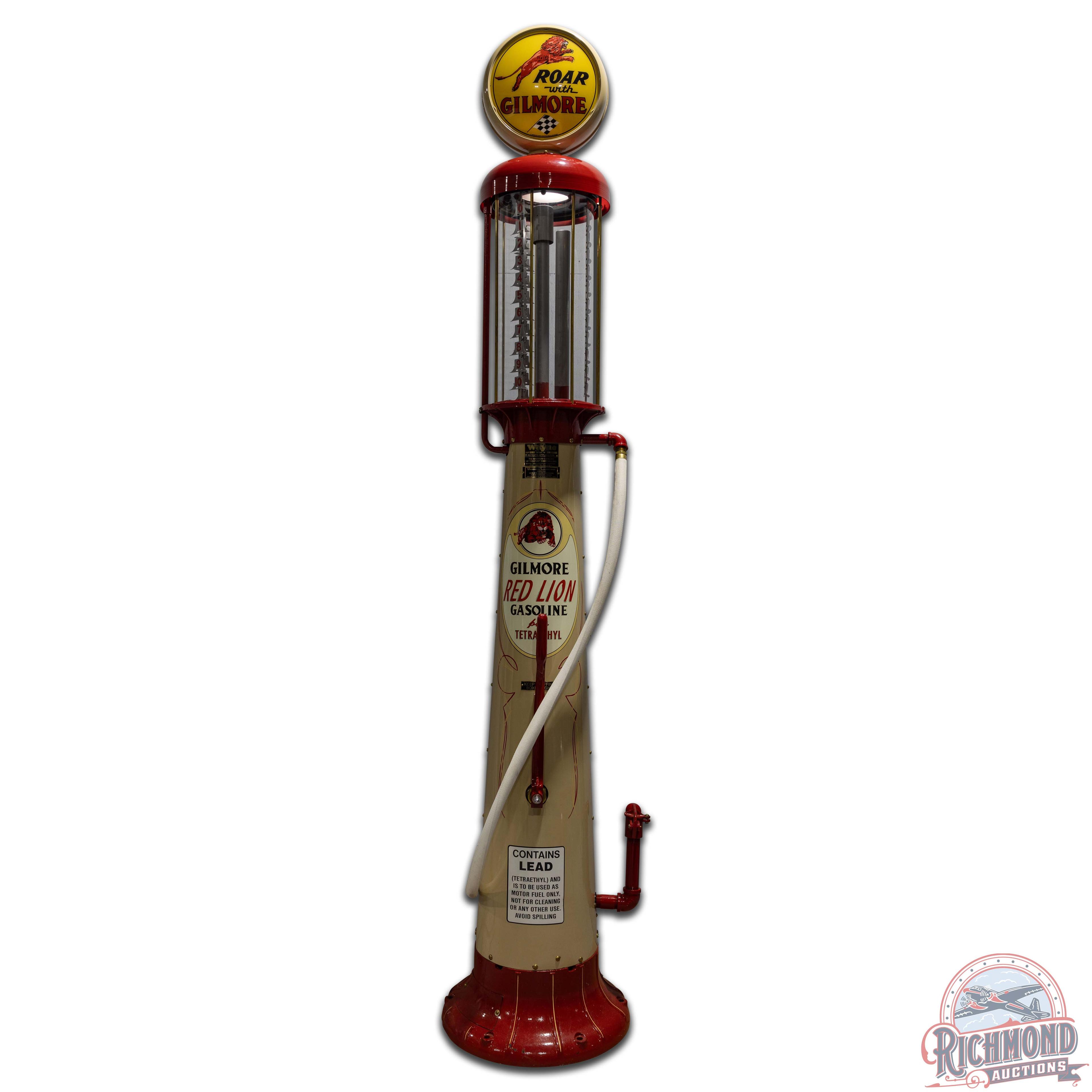 Wayne Model #515 Ten Gallon Visible Gas Pump Restored Gilmore Red Lion Gasoline