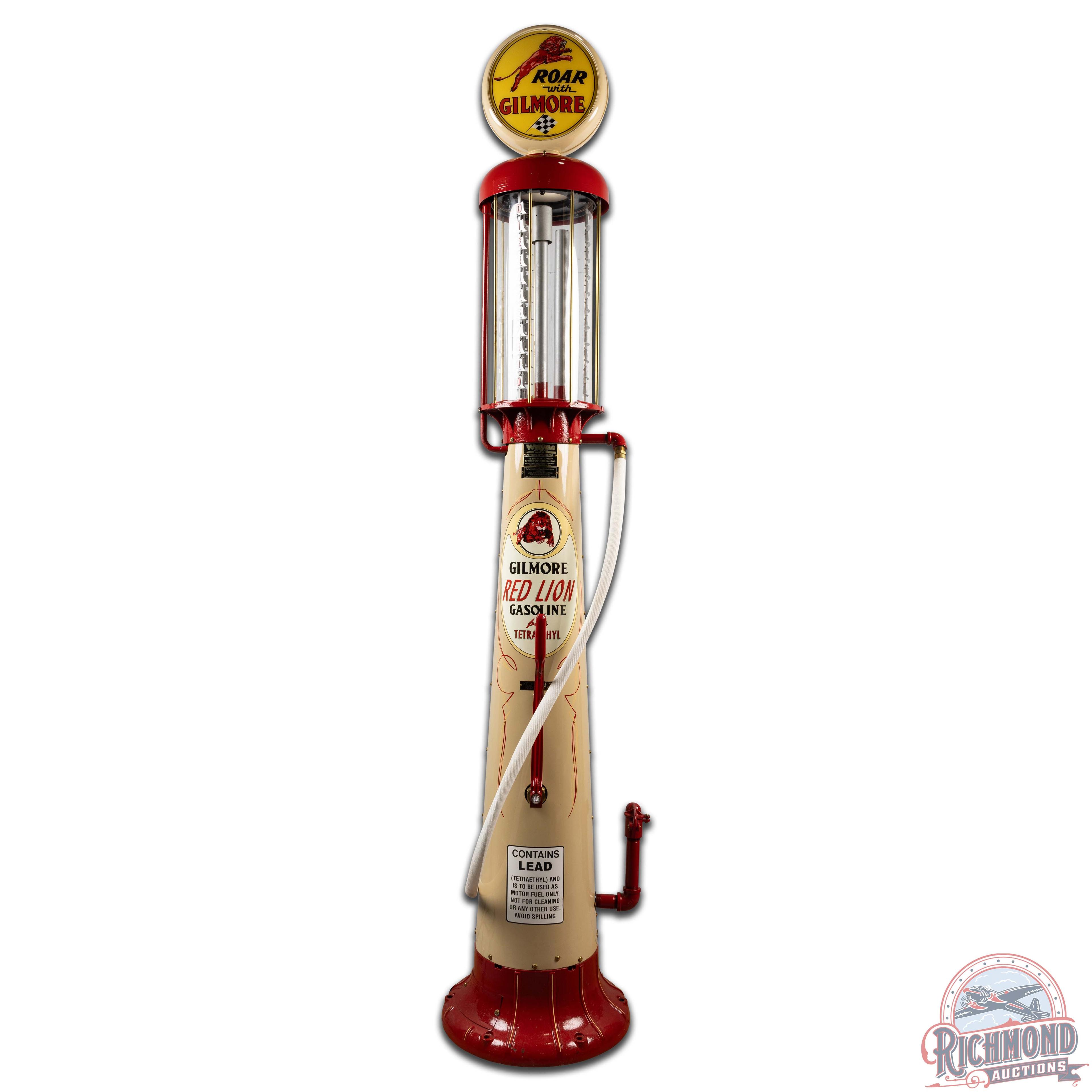 Wayne Model #515 Ten Gallon Visible Gas Pump Restored Gilmore Red Lion Gasoline