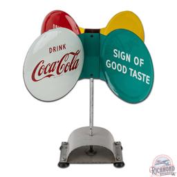 Excellent Coca-Cola Vending Machine Spinner Sign w/ Buttons