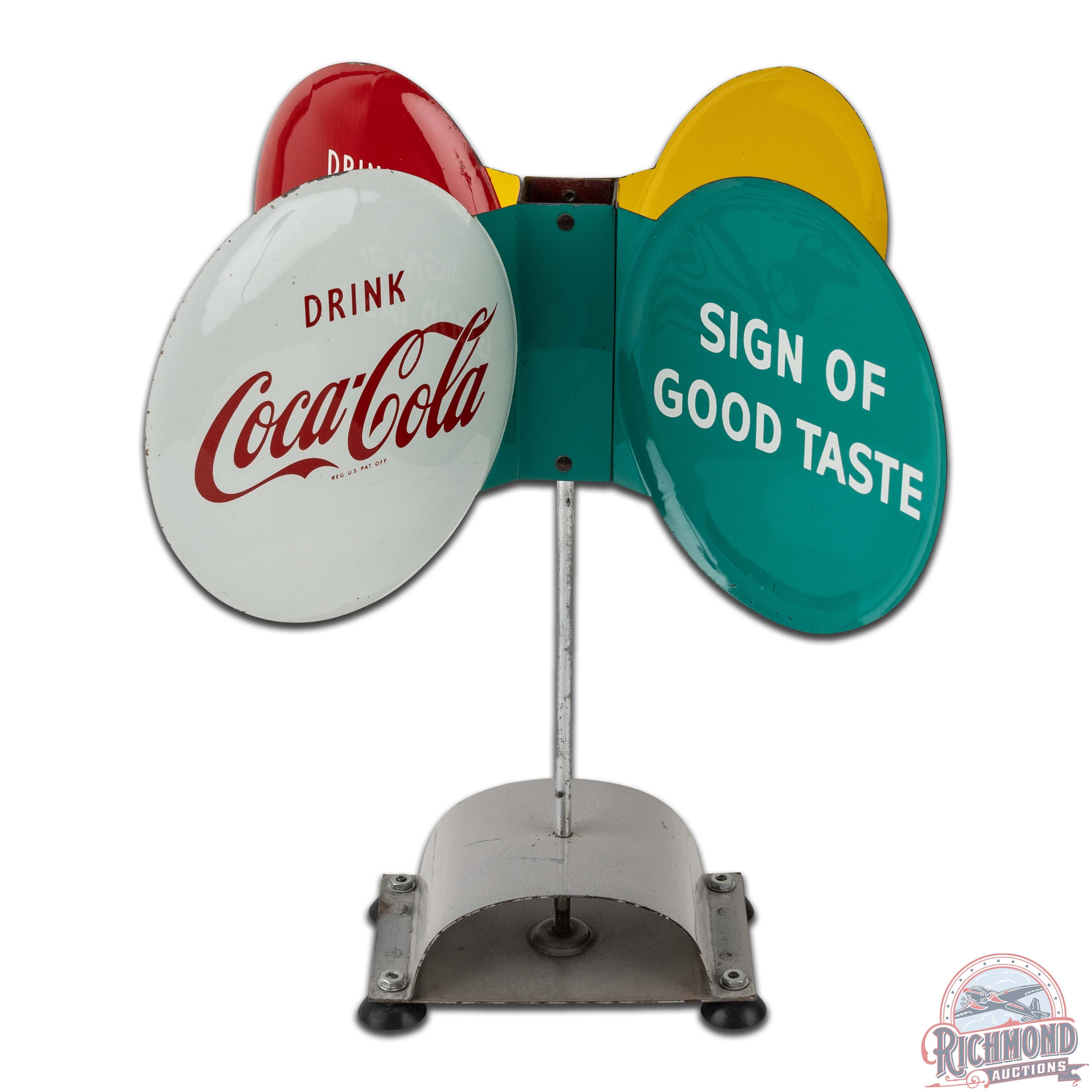 Excellent Coca-Cola Vending Machine Spinner Sign w/ Buttons
