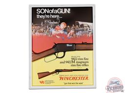 NOS Winchester 9422 "Son of a Gun!" Plastic Embossed Retail Counter Easel Back Display