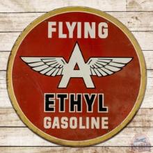 Flying A Ethyl Gasoline 38" Single Sided Tin Sign w/ Logo
