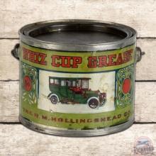 Whiz Cup Grease Metal Can w/ Early Automobile