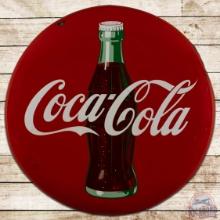 36" Coca Cola Porcelain Soda Button Sign