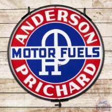 Anderson Pritchard Motor Fuels 30" Double Sided Porcelain Sign w/ Ring