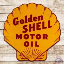 Golden Shell Motor Oil 36" Double Sided Porcelain Sign