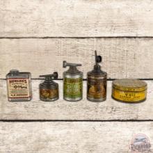 Lot of 5 Metal Cans Howard's Gun Oil Insect Destroyer & More