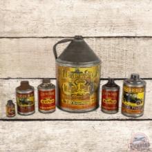 Group of 6 Whiz Metal Polish Metal Cans