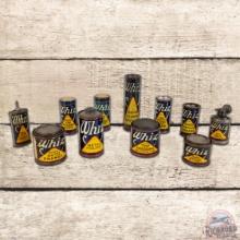 Group of 11 Whiz Early Automotive Themed Cans