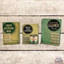 Group of 3 Whiz Counter Top Single Sided Tin Display Signs w/ Can