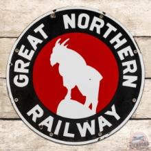 Great Northen Railway 24" Single Sided Porcelain Sign w/ Rocky The Goat Logo
