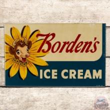 1954 Borden's Ice Cream Double Sided Tin Flange Sign w/ Elsie