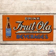 Drink Frui-Ola Beverages Single Sided Tin Sign w/ Bottle