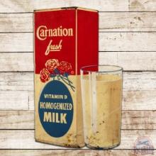 Carnation Vitamin D Homogenized Milk Emb. Die Cut Single Sided Tin Sign