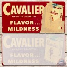 Group of 2 NOS Cavalier King Size Cigarettes Single Sided Tin Signs