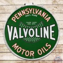 Valvoline Pennsylvania Motor Oils 30" Double Sided Porcelain Sign w/ Ring
