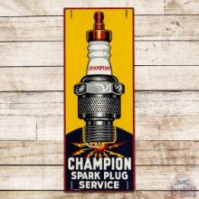 Champion Spark Plug Service Vertical Single Sided Tin Sign