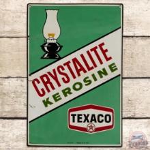 1974 Texaco Crystalite Kerosine Single Sided Tin Gas Pump Plate Sign