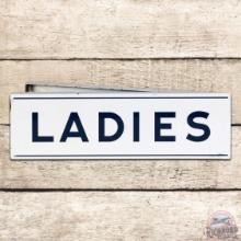 Unique Group of 2 Men & Ladies Double Sided Porcelain Service Station Restroom Flange Signs