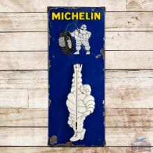 Michelin Tires Single Sided Porcelain Sign w/ Bibendum & Thermometer