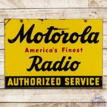 Motorola America's Finest Radio Authorized Service Double Sided Tin Sign