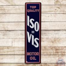 Excellent Standard Iso=Vis Top Quality Motor Oil 5' Single Sided Porcelain Sign
