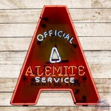 Official Alemite Service 3' Single Sided Porcelain Die Cut Neon Sign