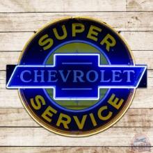 Impressive Chevrolet Super Service 42" Die Cut Single Sided Porcelain Factory Neon Sign