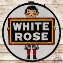 White Rose 48" Double Sided Porcelain Sign w/ Ring "En-Ar-Co Boy & Slate Logo"