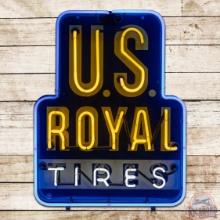 1948 U.S. Royal Tires 3' Single Sided Tin Neon Sign