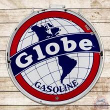 Globe Gasoline 30" Double Sided Porcelain Sign w/ Ring