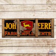 Amazing NOS John Deere Farm Implements Single Sided Porcelain Sign w/ Factory Crate