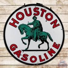 Impressive Houston Gasoline 48" Double Sided Porcelain Sign w/ Frame
