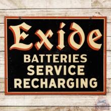 1948 Exide Batteries Service Recharging Double Sided Tin Sign