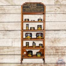 Whiz Products Advertising Display w/ 13 Metal Cans