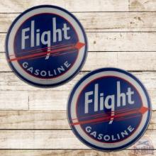 Group of Flight Gasoline 15" Gas Pump Globe Lenses (Pair) w/ Arrow Logo